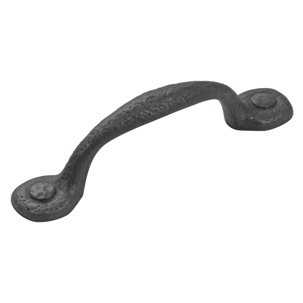 Refined Rustic Pull 3 Inch Center to Center Black Iron Finish