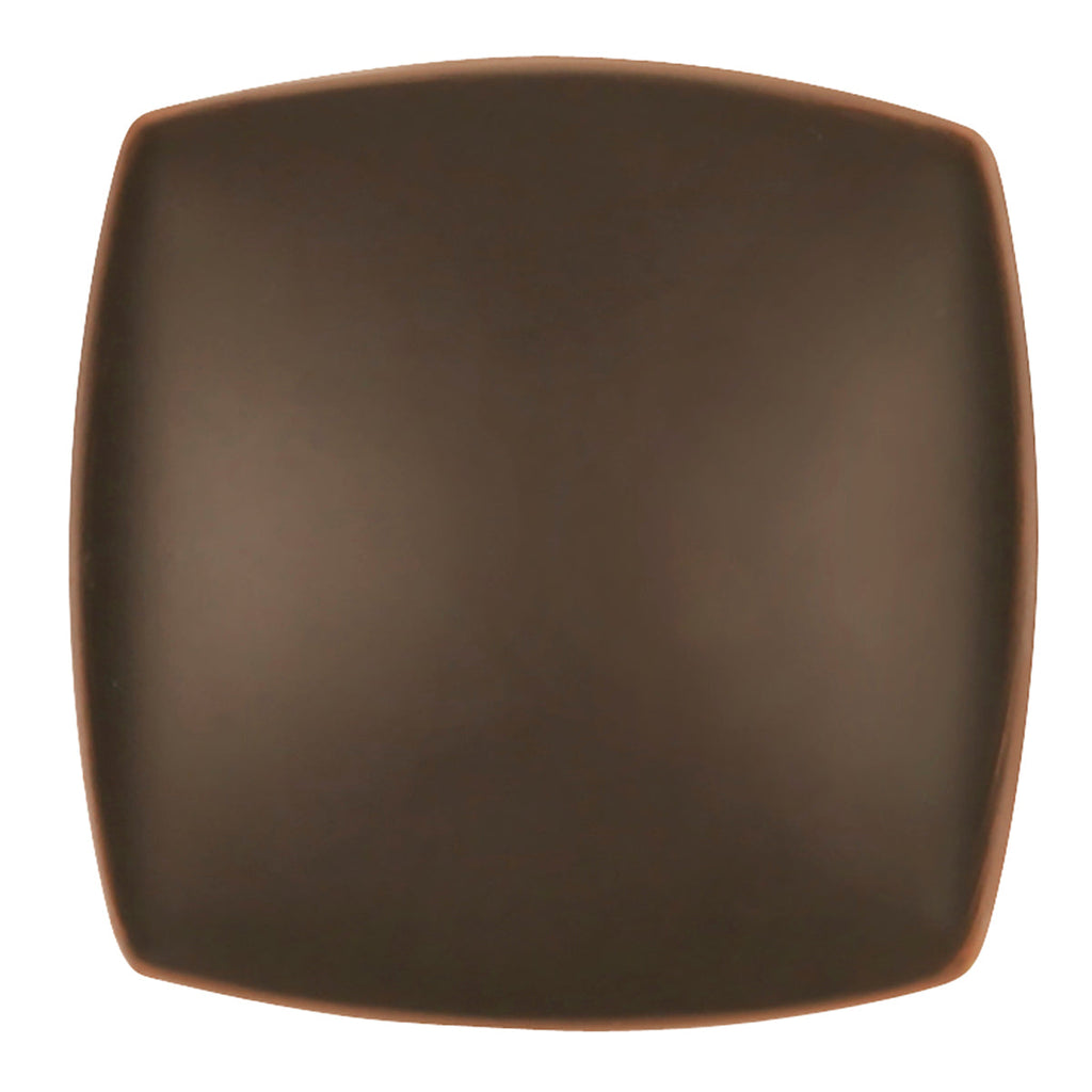 Euro-Contemporary Knob 1-1/4 Inch Square Oil-Rubbed Bronze Highlighted Finish