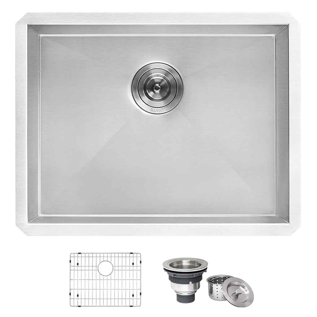 23" x 18" x 12" Deep Laundry Utility Sink Undermount 16 Gauge Stainless Steel