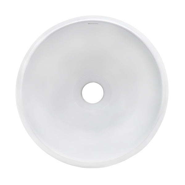 12" Bathroom Vessel Sink Round White Circular Above Counter Porcelain Ceramic