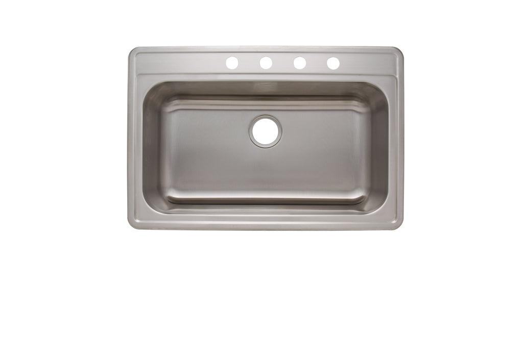 33" Single Basin Kitchen Topmount Sink ADA Compliant