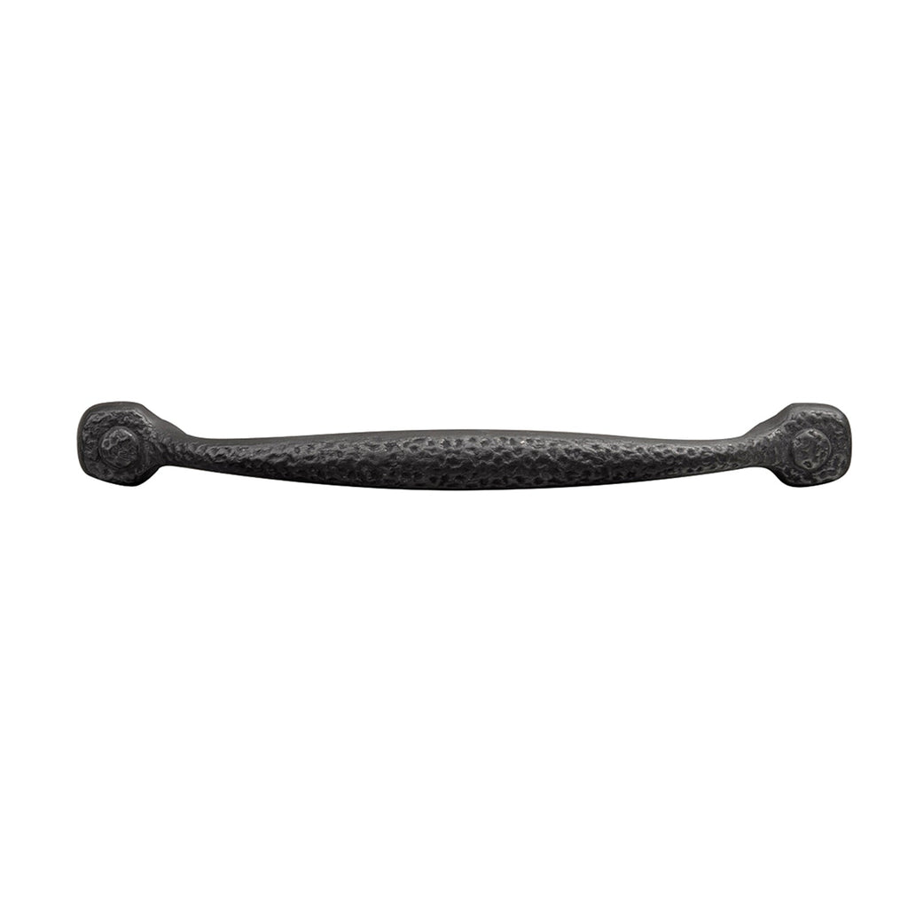 Refined Rustic Pull 6-5/16 Inch (160mm) Center to Center Black Iron Finish