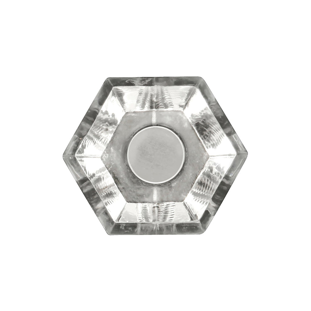 Crystal Palace Knob 1-3/16 Inch Diameter Crysacrylic with Polished Nickel Finish