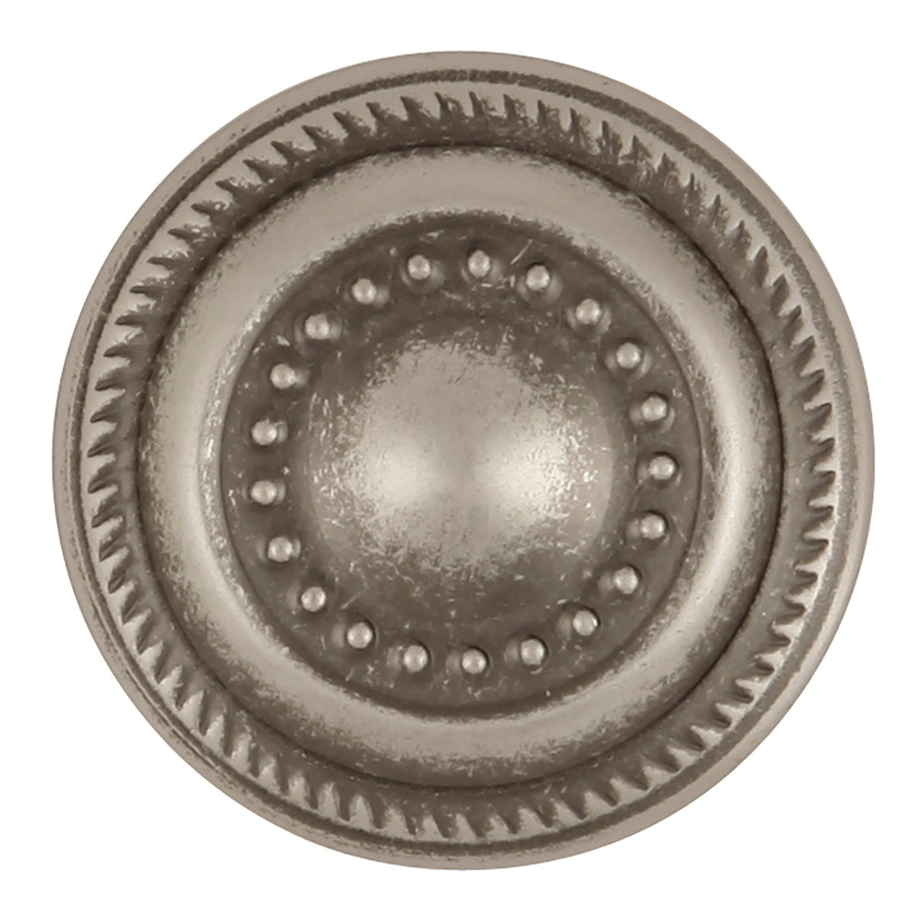 Manor House Knob 1-1/4 Inch Diameter Silver Stone