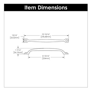 Refined Rustic Pull 8-13/16 Inch (224mm) Center to Center Rustic Iron