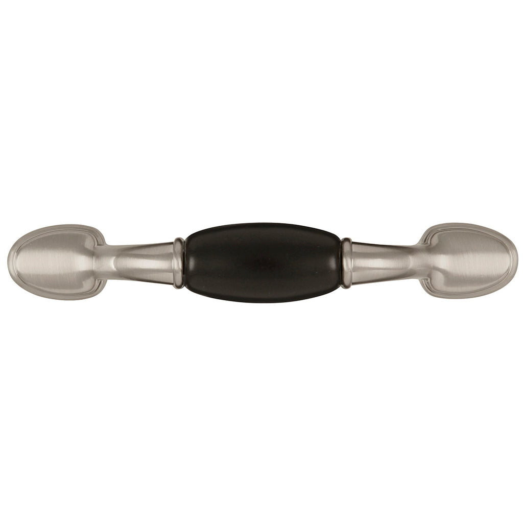 Tranquility Pull 3 Inch Center to Center Satin Nickel with Black Finish