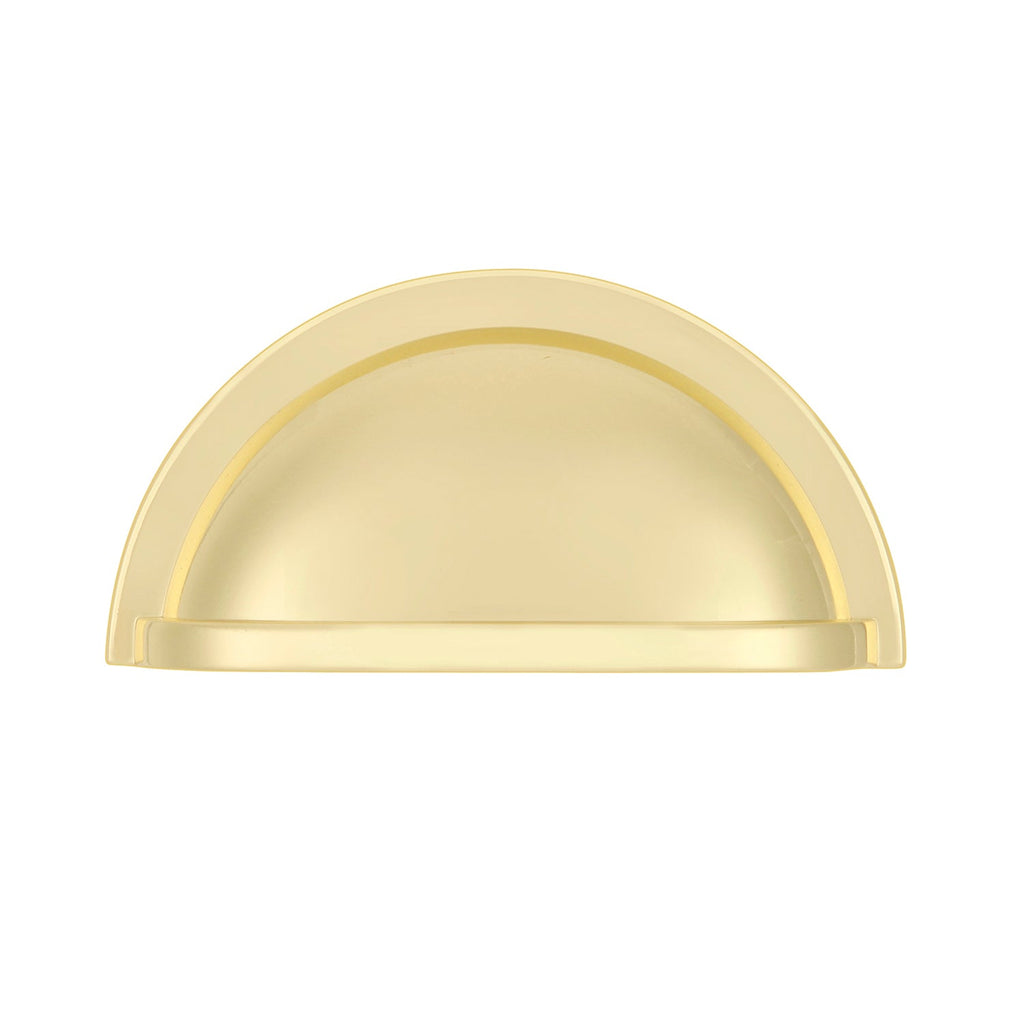 Williamsburg Cup Pull 3 Inch Center to Center Polished Brass Finish