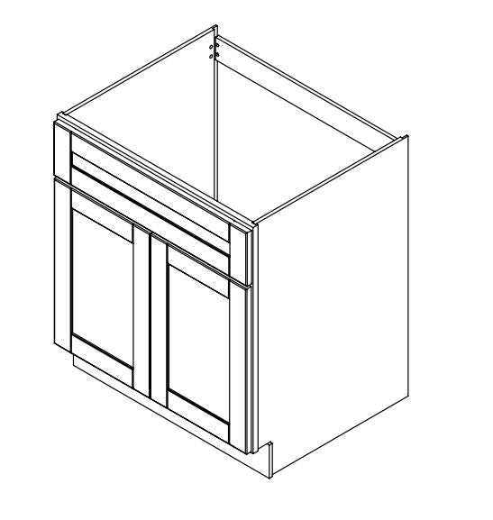 Platinum Grey 30 in. Wide x 24 in. Deep x 34.5 Tall - Sink Base Shaker Cabinet