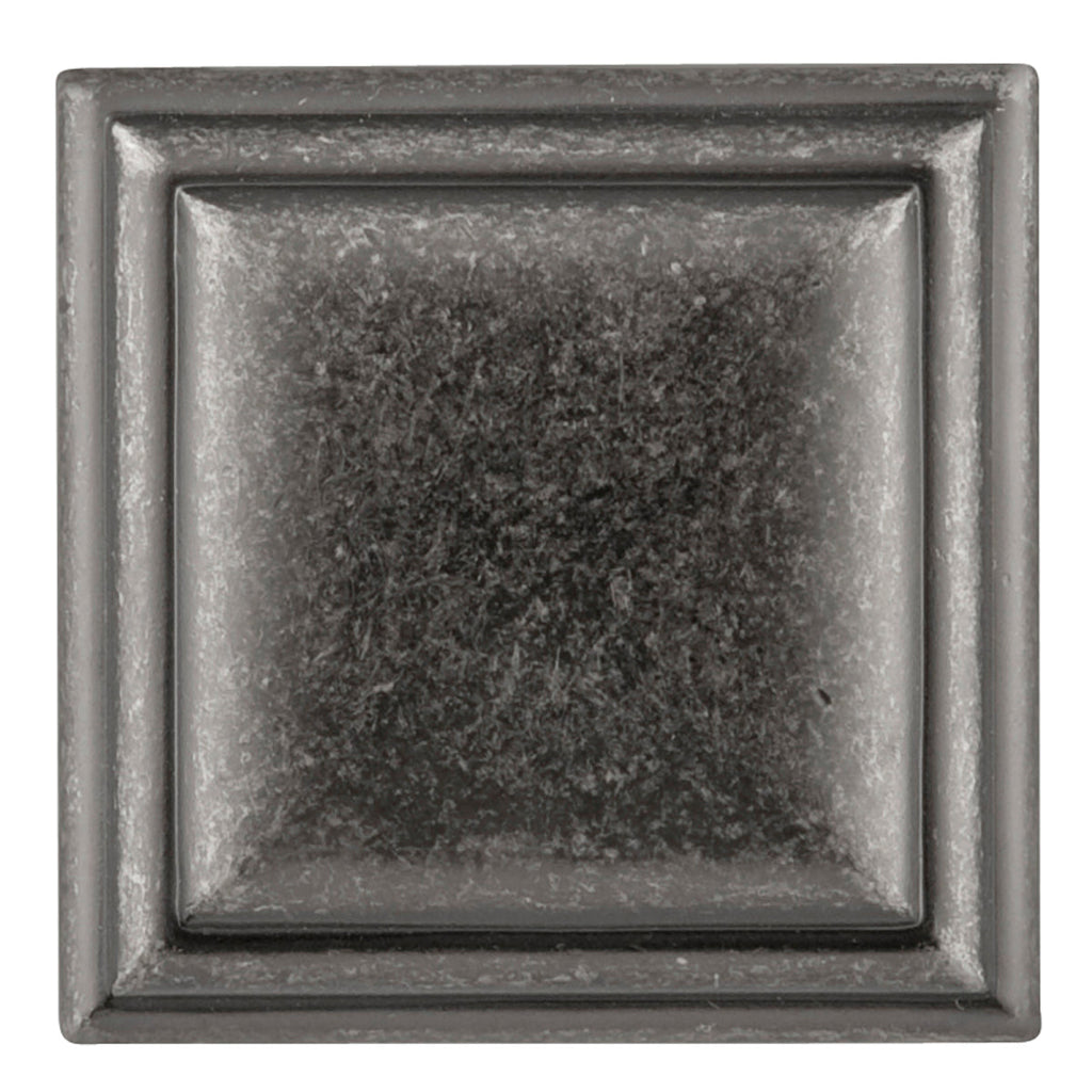 Somerset Knob 1-5/16 Inch Square Black Nickel Vibed Finish