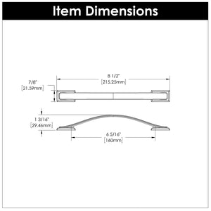 Dover Pull 6-5/16 Inch (160mm) Center to Center Chrome