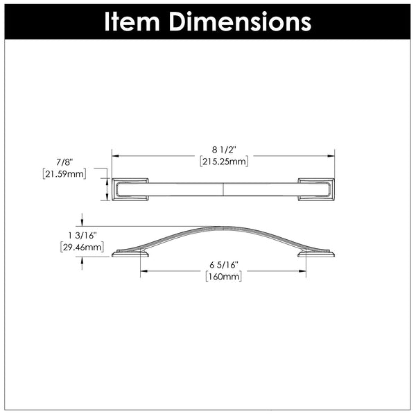Dover Pull 6-5/16 Inch (160mm) Center to Center Chrome