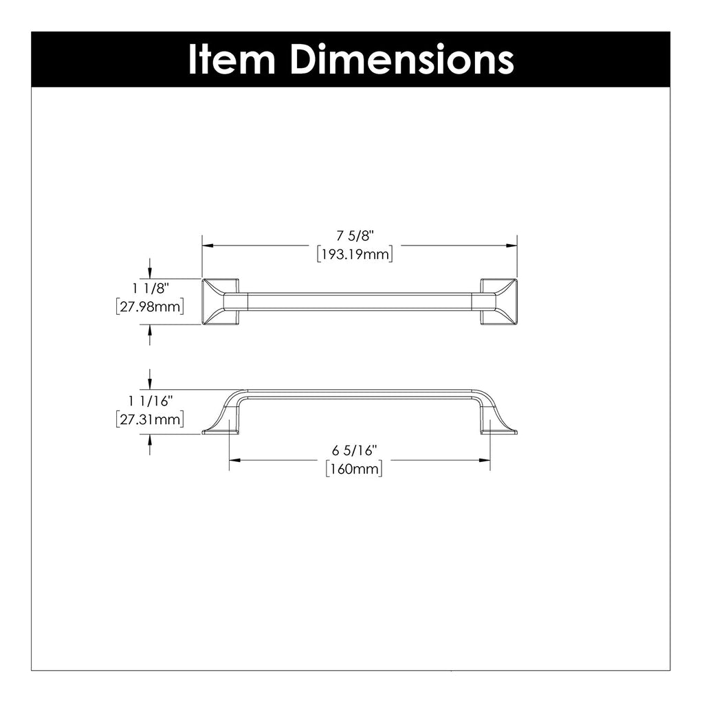 Forge Pull 6-5/16 Inch (160mm) Center to Center Satin Nickel Finish