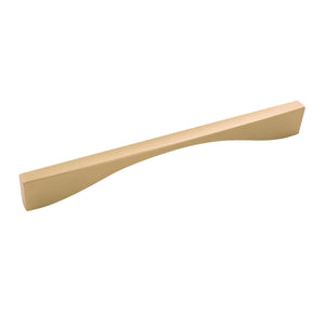Channel Pull 8-13/16 Inch (224mm) Center to Center Brushed Golden Brass