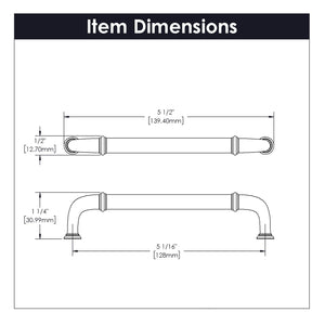 Cottage Pull 5-1/16 Inch (128mm) Center to Center Satin Nickel