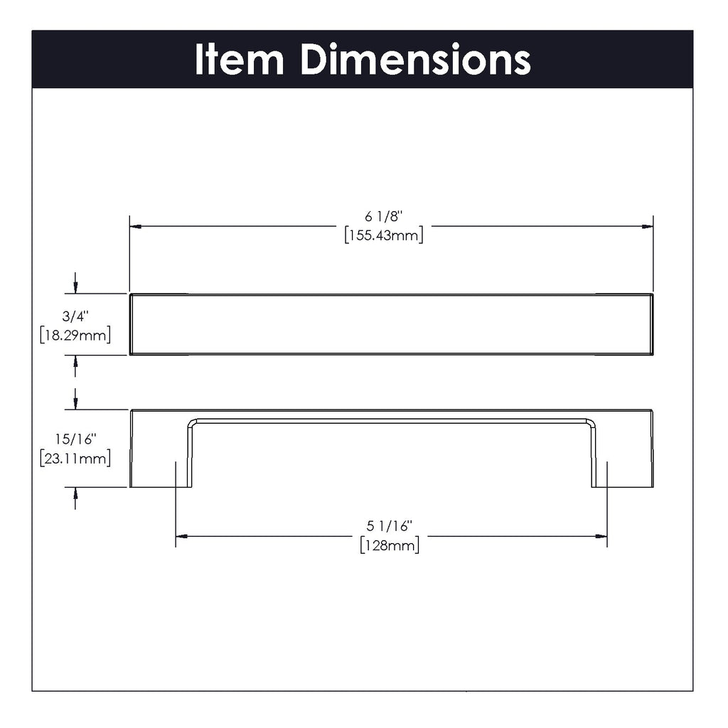 Worthington Platform Pull 5-1/16 Inch (128mm) Center to Center Satin Nickel Finish (10 Pack)