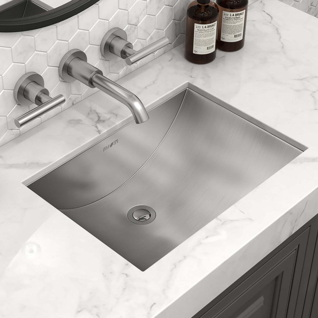 18 x 12 '' Brushed Stainless Steel Rectangular Bathroom Sink Undermount