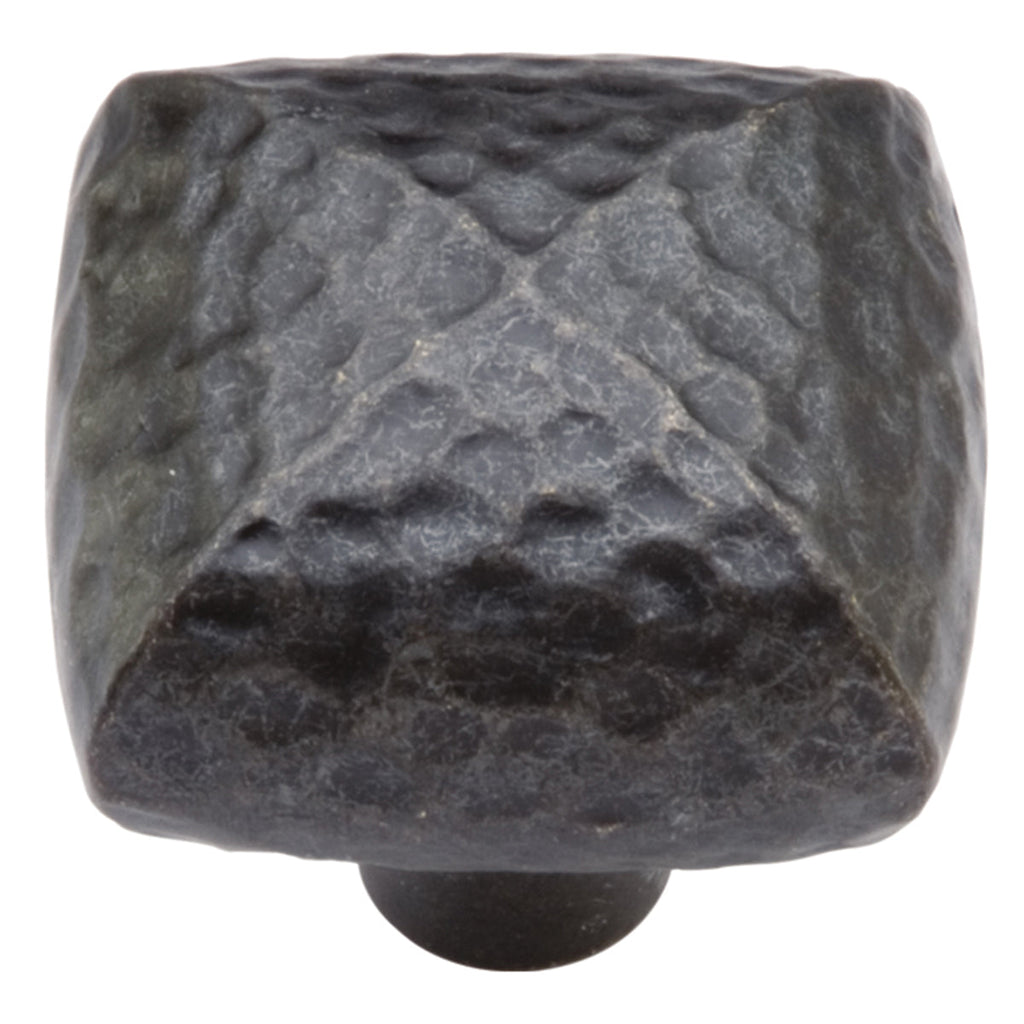Mountain Lodge Knob 1-1/4 Inch Square Black Iron Finish