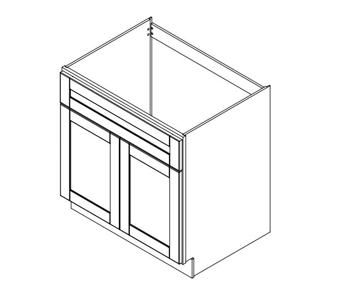 Platinum Grey Shaker 33 in. Sink Base Cabinet