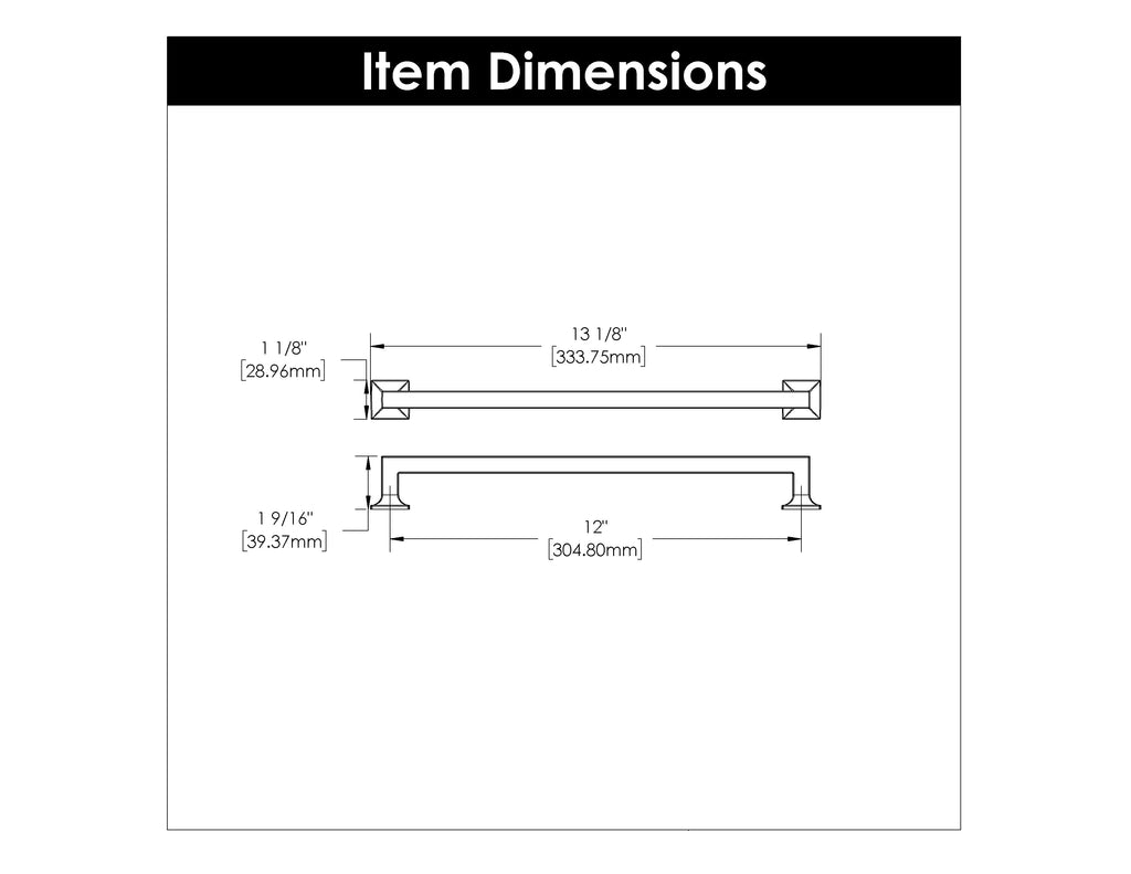 Studio Pull 12 Inch Center to Center Oil-Rubbed Bronze Highlighted Finish