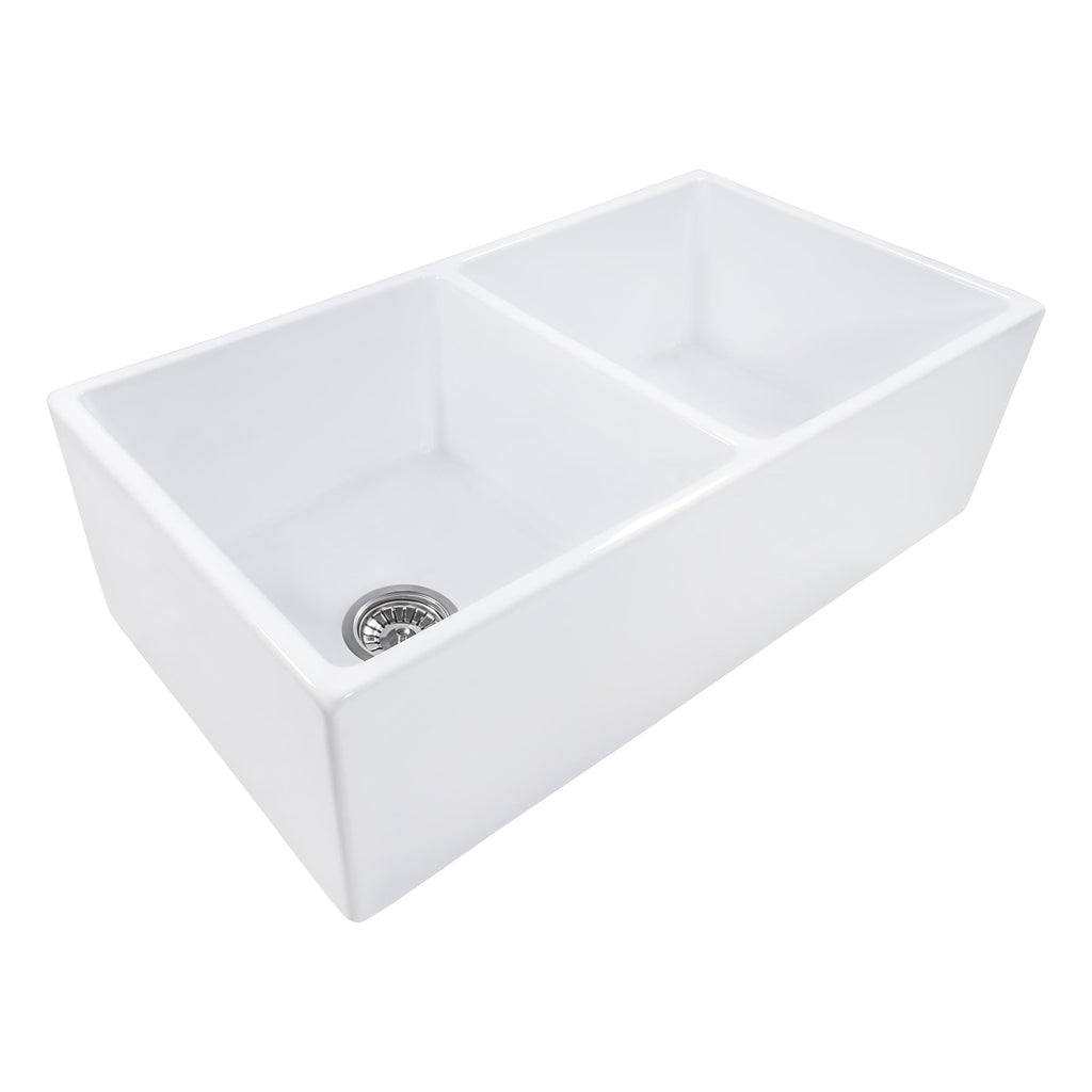 33" Fireclay Double Basin Farmhouse Sink