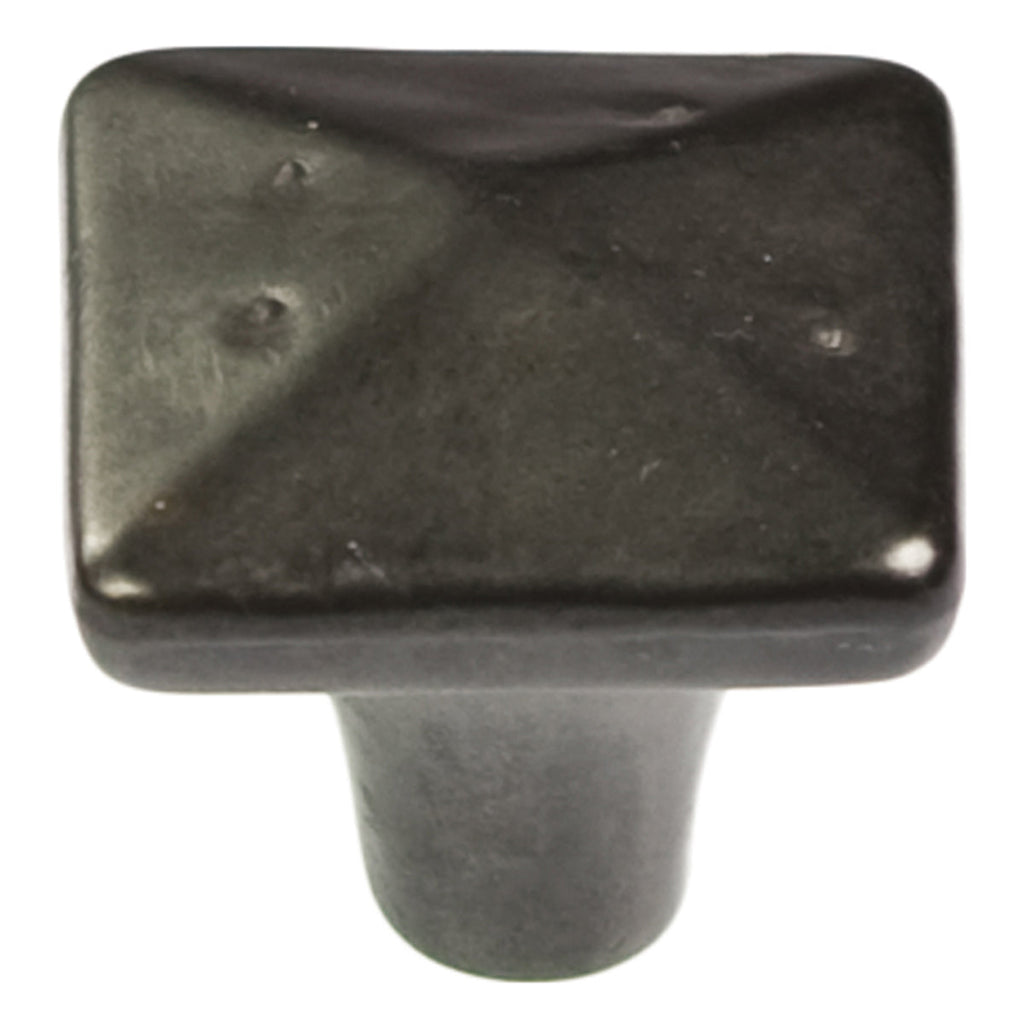 Carbonite Knob 1-1/4 Inch Square Black Iron Finish