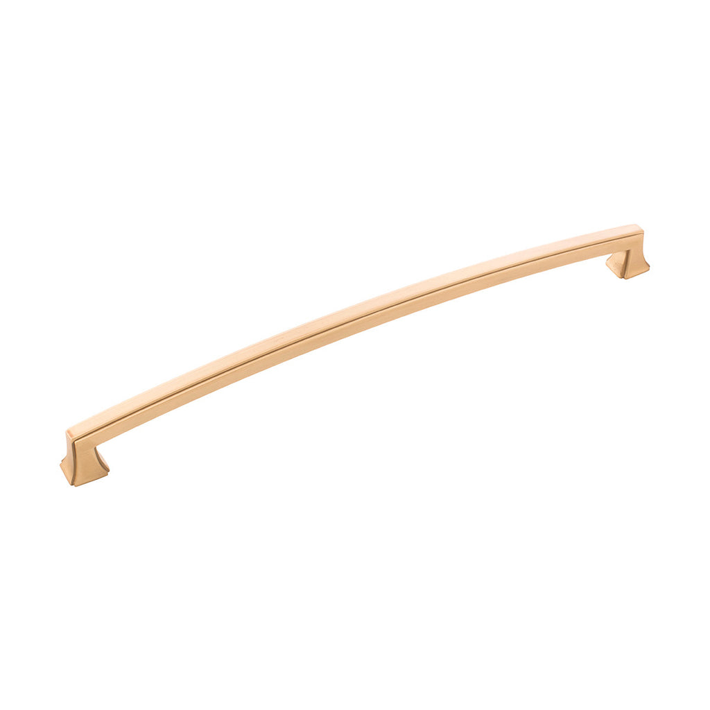 Bridges Pull 12 Inch Center to Center Brushed Golden Brass Finish