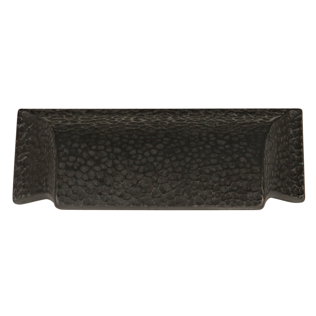 Mountain Lodge Cup Pull 3-3/4 Inch (96mm) Center to Center Black Iron Finish