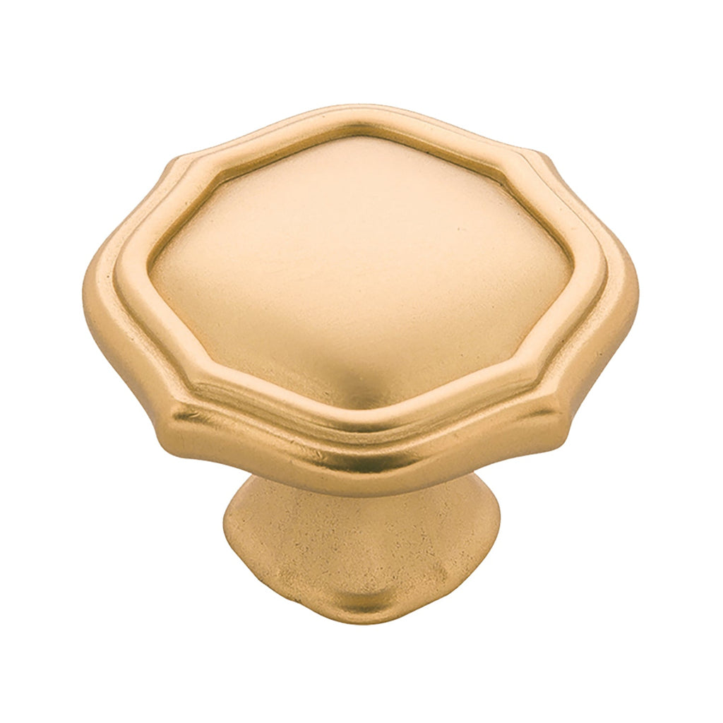 Trellis Knob 1-1/2 Inch Diameter Brushed Golden Brass Finish