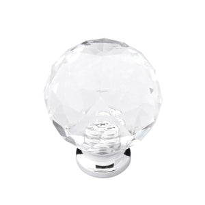 Luster Knob 1-1/4 Inch Diameter Glass with Chrome