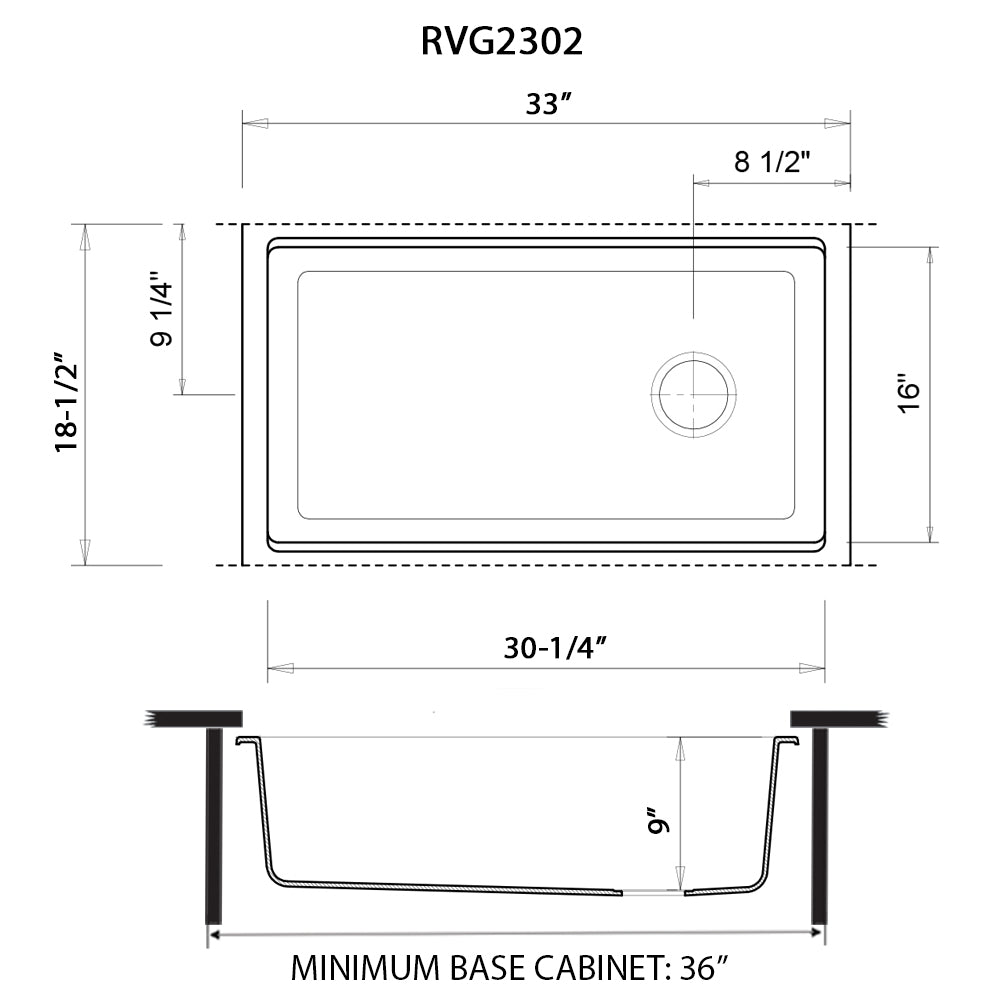 33" Workstation Sink Undermount White