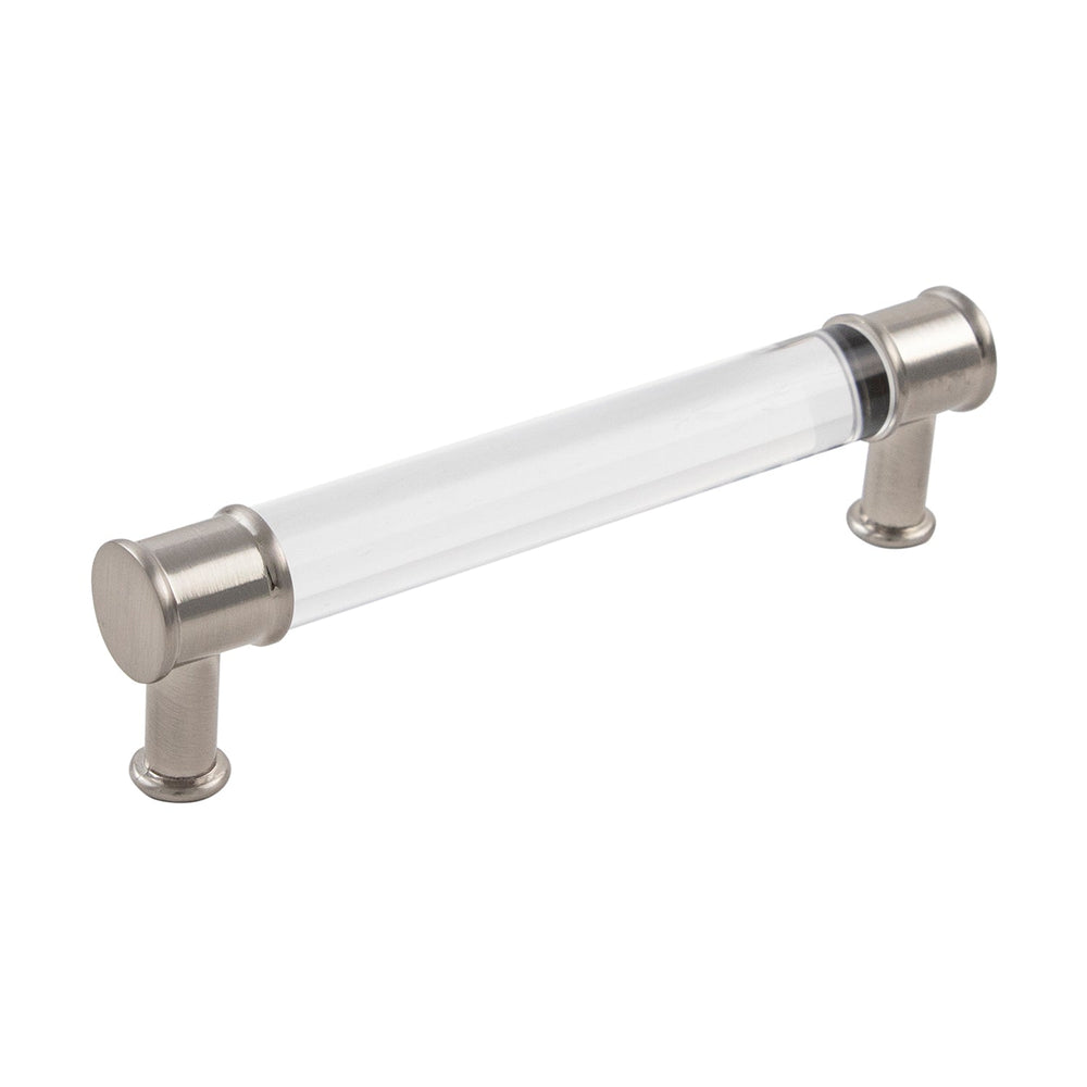 Midway Pull 5-1/16 Inch (128mm) Center to Center Crysacrylic with Satin Nickel