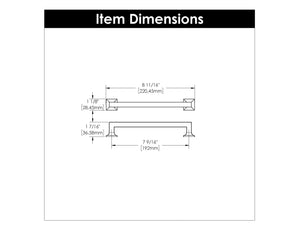 Studio Pull 7-9/16 Inch (192mm) Center to Center Polished Nickel