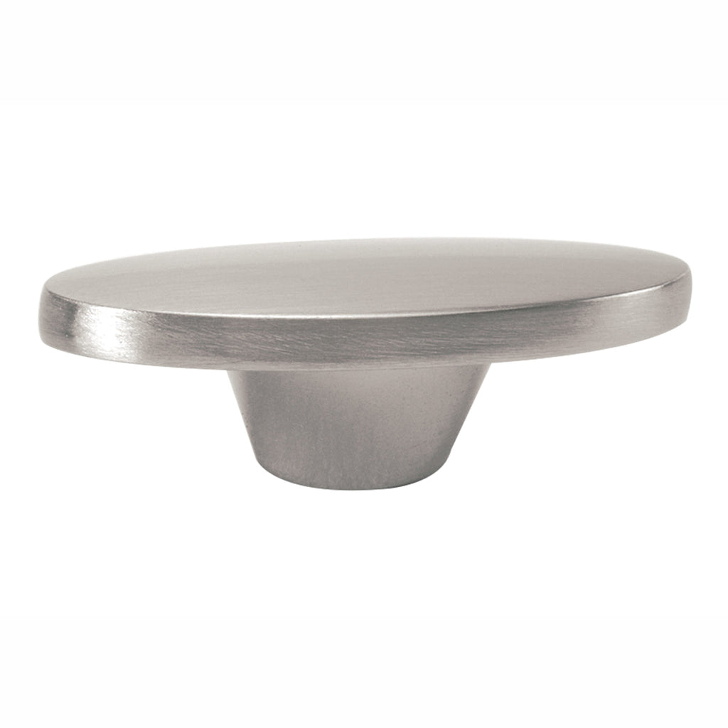Luna Knob Oval 1-5/8 Inch x 15/16 Inch Satin Nickel Finish