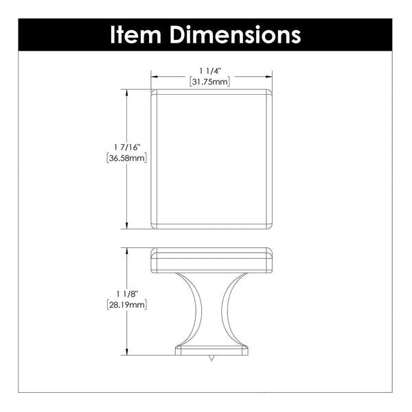 Forge Knob 1-7/16 Inch X 1-1/4 Inch Brushed Golden Brass