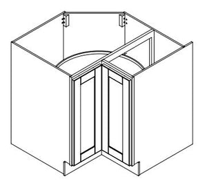Platinum Grey 36 in. Wide x 24 in. Deep x 34.5 in. Tall - Corner Base Shaker Cabinet w/ Lazy Susan