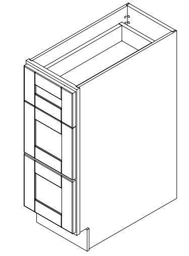 Spring Hill Hickory Shaker 12 in. 3-Drawer Base Cabinet