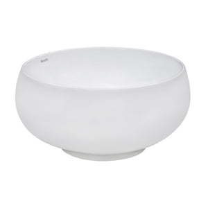 12" Bathroom Vessel Sink Round White Circular Above Counter Porcelain Ceramic