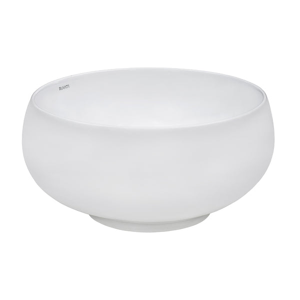 12" Bathroom Vessel Sink Round White Circular Above Counter Porcelain Ceramic