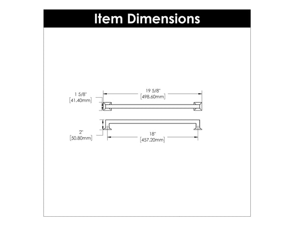 Studio Appliance Pull 18 Inch Center to Center Polished Nickel