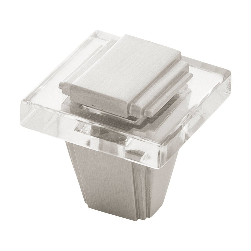 Belleclaire Knob 1-1/4 Inch Square Satin Nickel