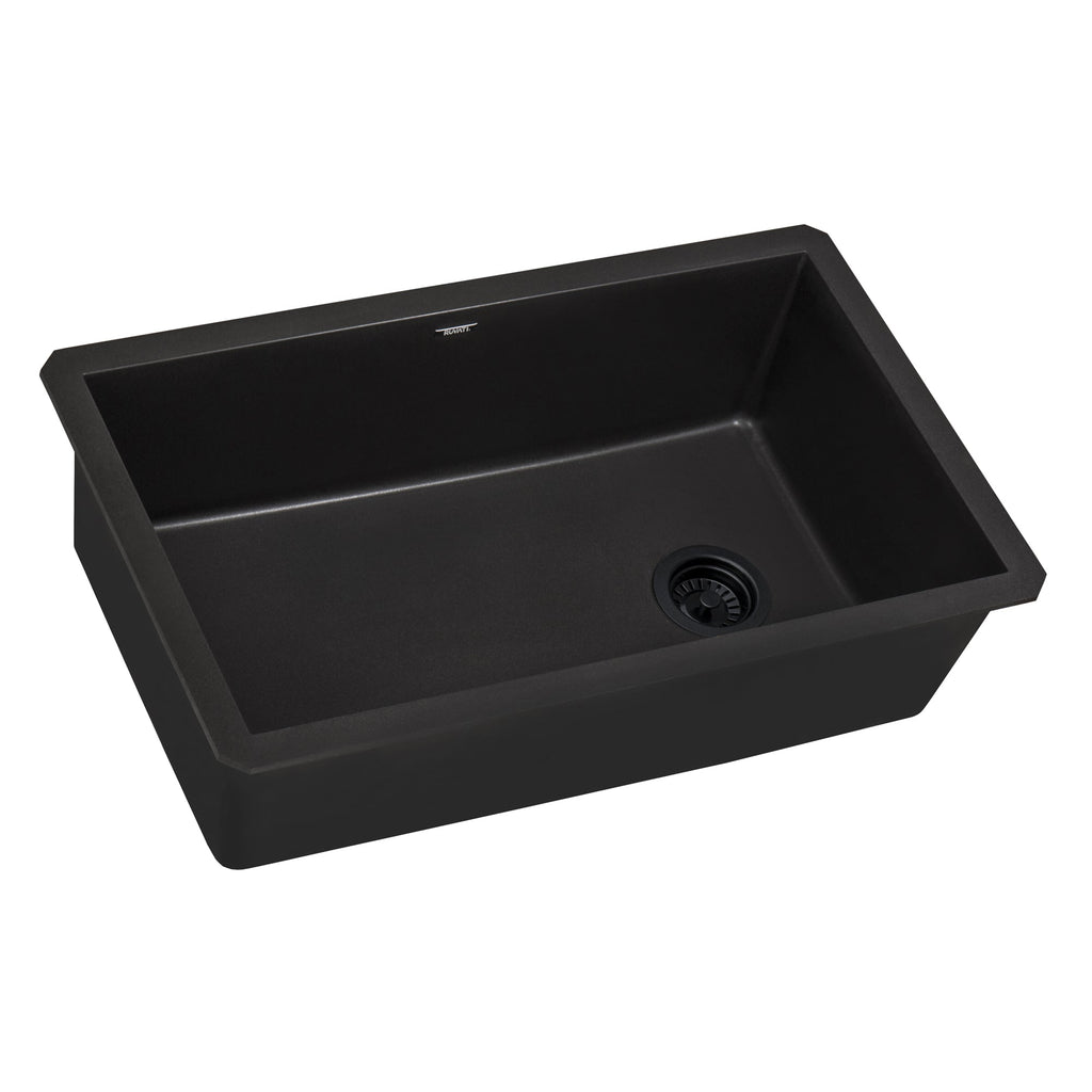 epiGranite UM 32x19 Offset Drain SB Midnight Black