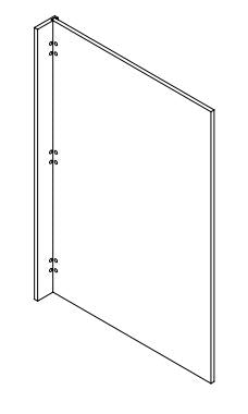 Platinum Grey 3 in. Wide x 24 in. Deep x 34 in. Tall - Dishwasher Panel for Shaker Cabinet