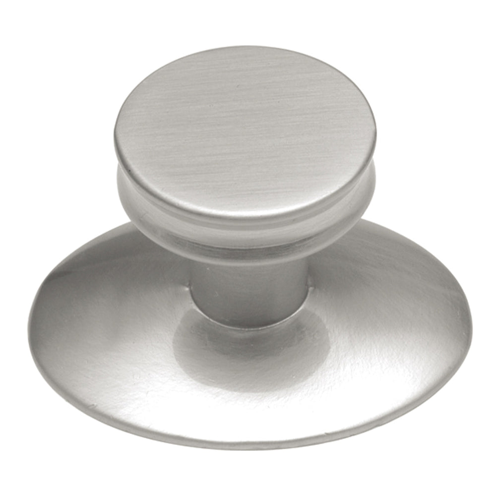 Metropolis Knob with Backplate 1 Inch Diameter Satin Nickel