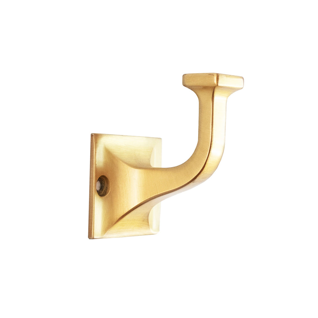 Forge Single Prong Hook 2-3/4 Inch Long Brushed Golden Brass Finish