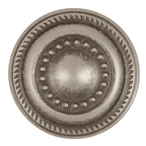 Manor House Knob 1-1/4 Inch Diameter Silver Stone