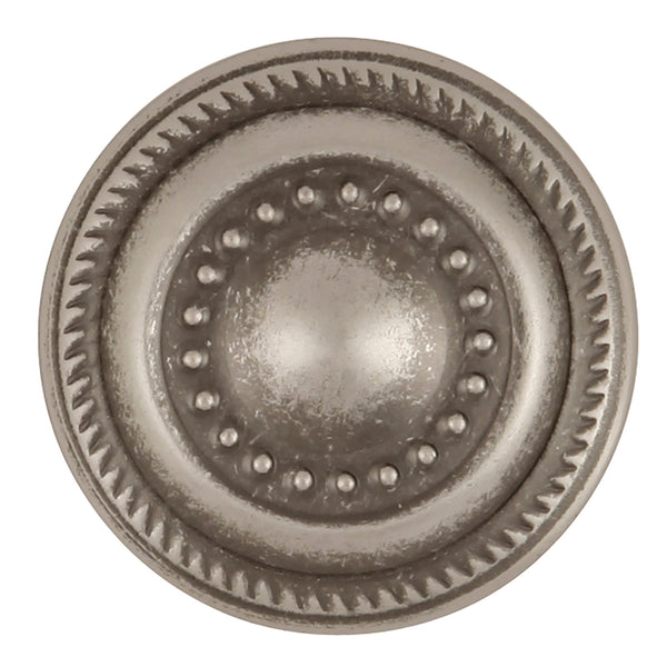 Manor House Knob 1-1/4 Inch Diameter Silver Stone