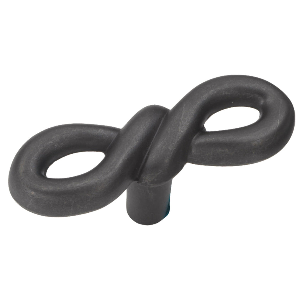 French Twist Knob 2-1/8 Inch x 3/4 Inch Black Iron Finish