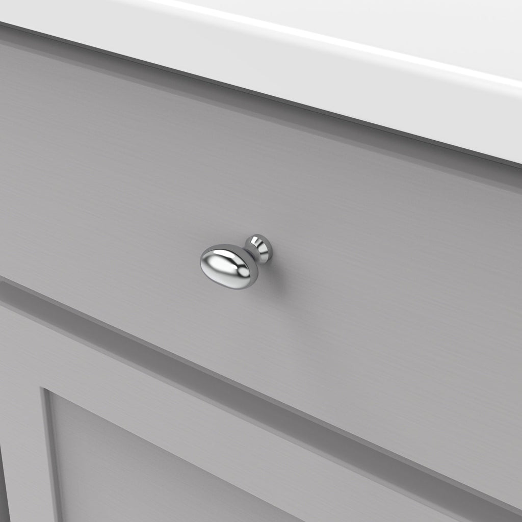 Williamsburg Knob 1-1/4 Inch X 13/16 Inch Chrome Finish