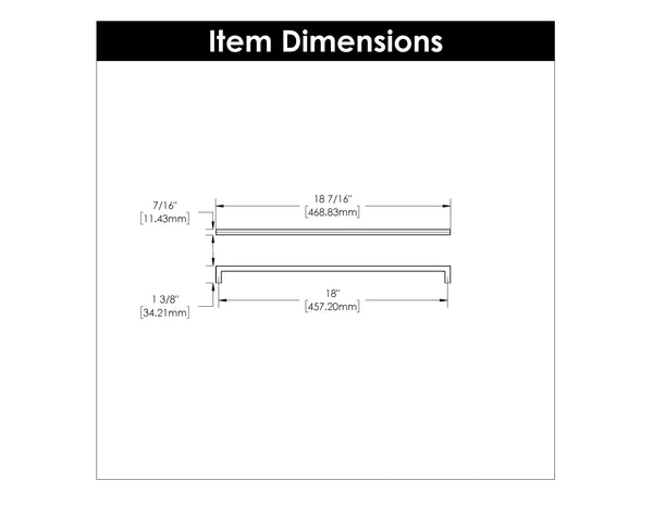 Skylight Pull 18 Inch Center to Center Polished Nickel
