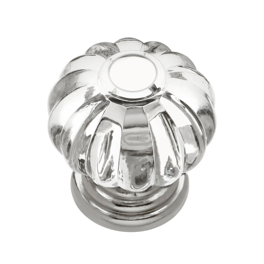 Crystal Palace Knob 1-1/8 Inch Diameter Crysacrylic with Polished Nickel Finish